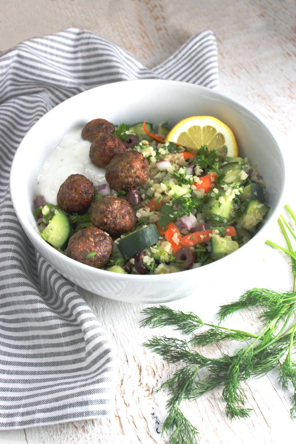 AIP Greek Meatball Salad